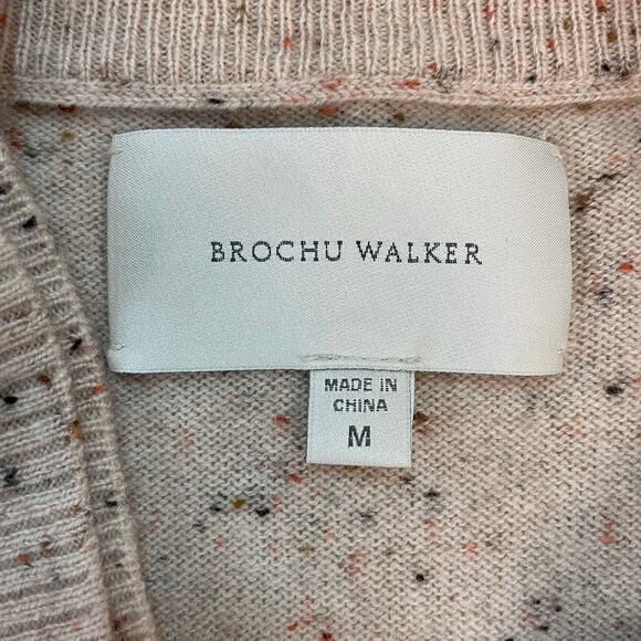 Brochu Walker Wool Cashmere Layered Sweater Blouse Womens M Beige - Picture 3 of 6